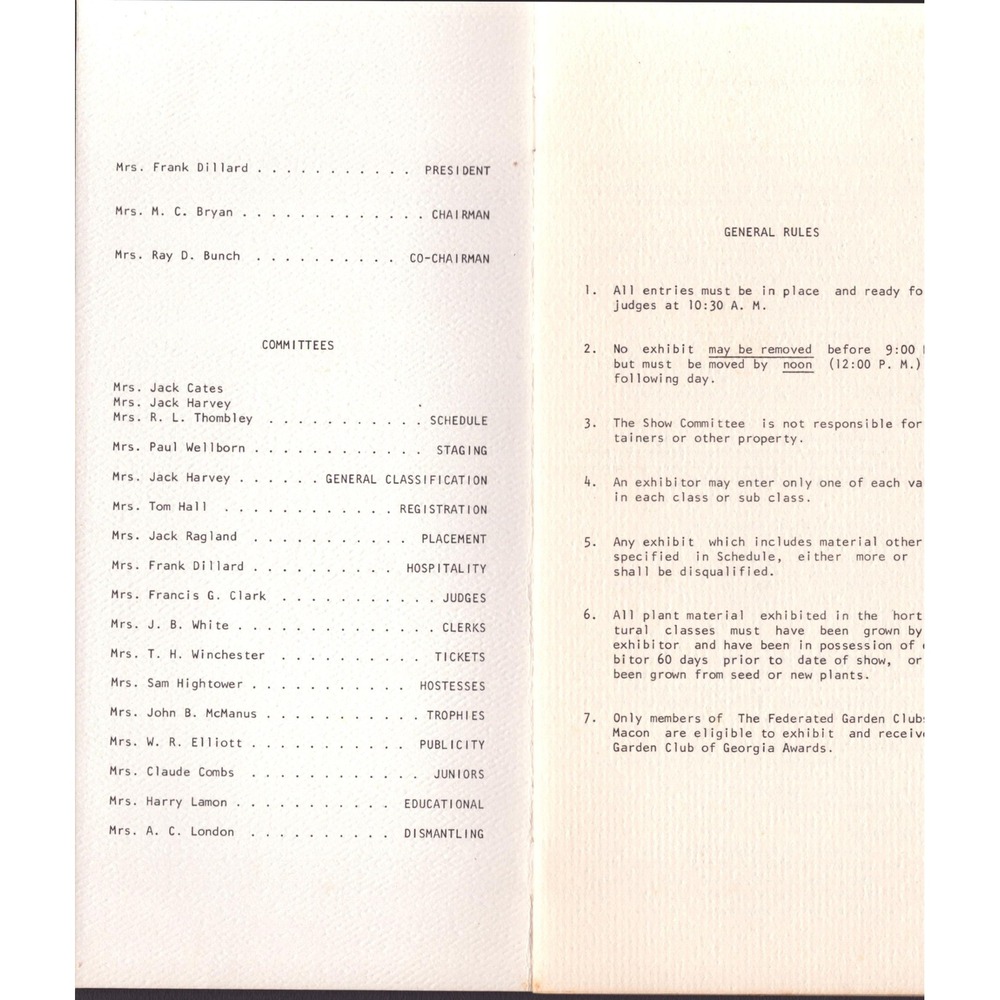 Vintage 1970 Flower Magic Spring Flower Show Program Macon Georgia Garden Club - Picture 2 of 3